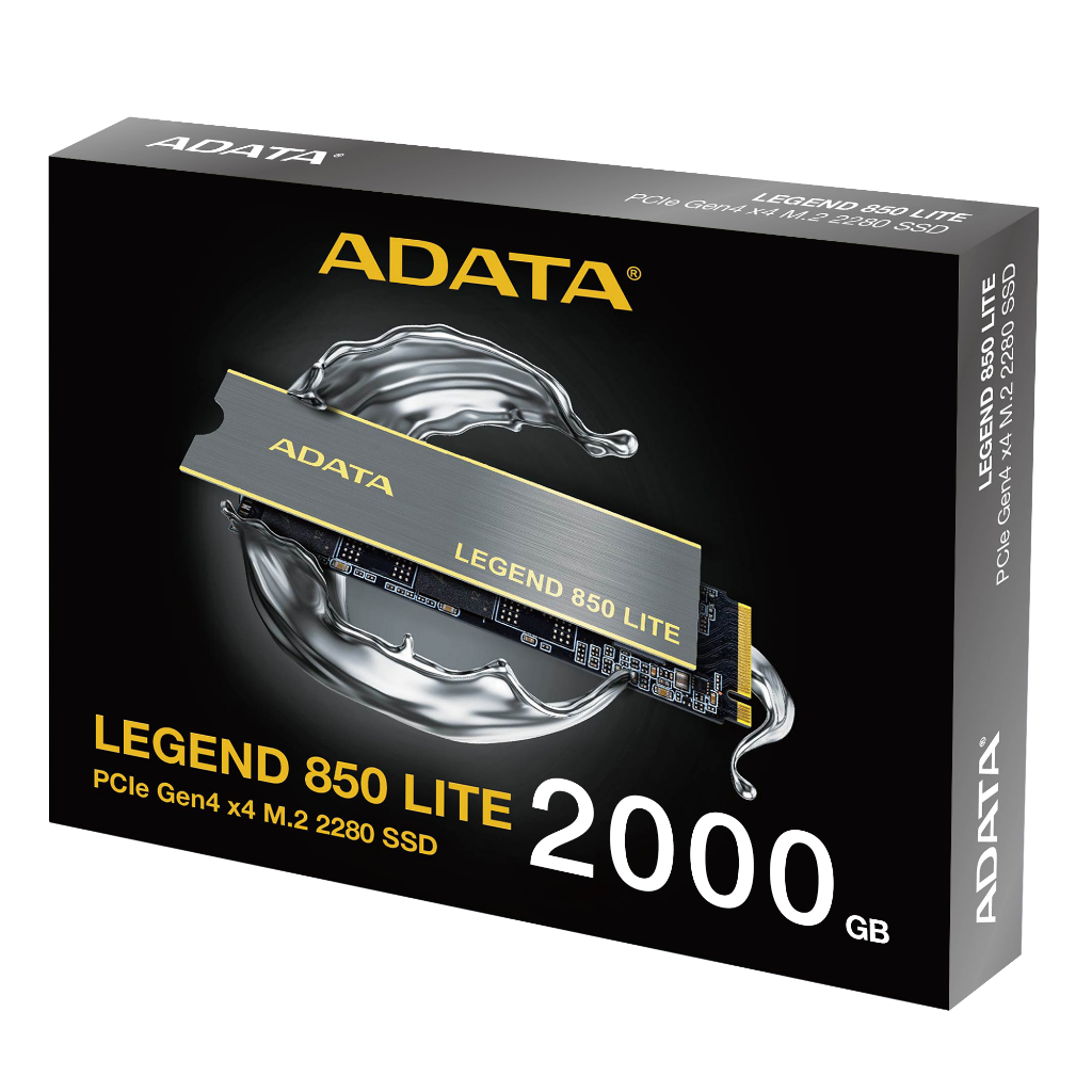 การ์ดเอสเอสดี ADATA SSD Legend 850 Lite M.2 PCIe/NVMe Up to 5,000MB/s (PC/Laptop)*, up to 4,600MB/s (PS5) - 3 Years