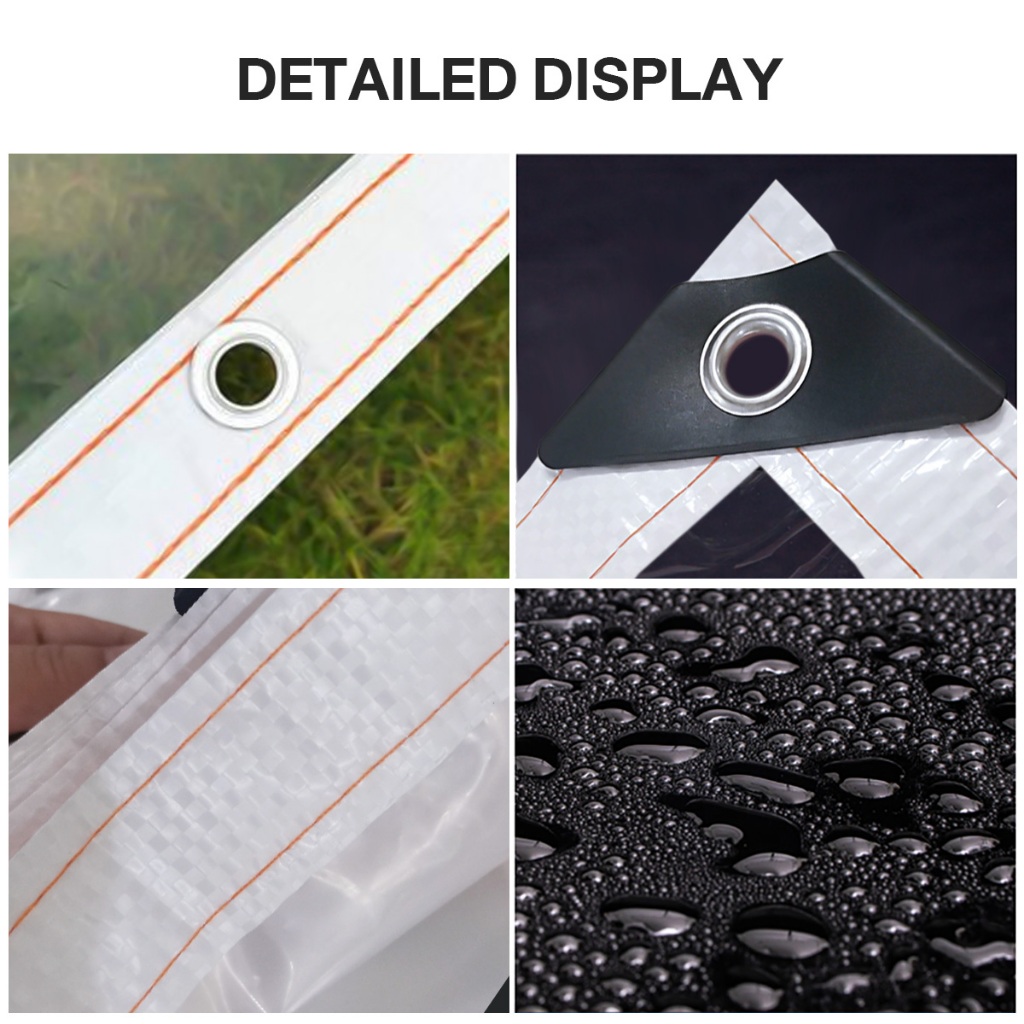 กันน้ำ100% ผ้าใบพลาสติก ความโปร่งใส 100% ผ้าพาสติก กันแดดกันฝน ผ้ายางหนา กันเเดดกันฝน  พลาสติกหนา - รูปที่ 5