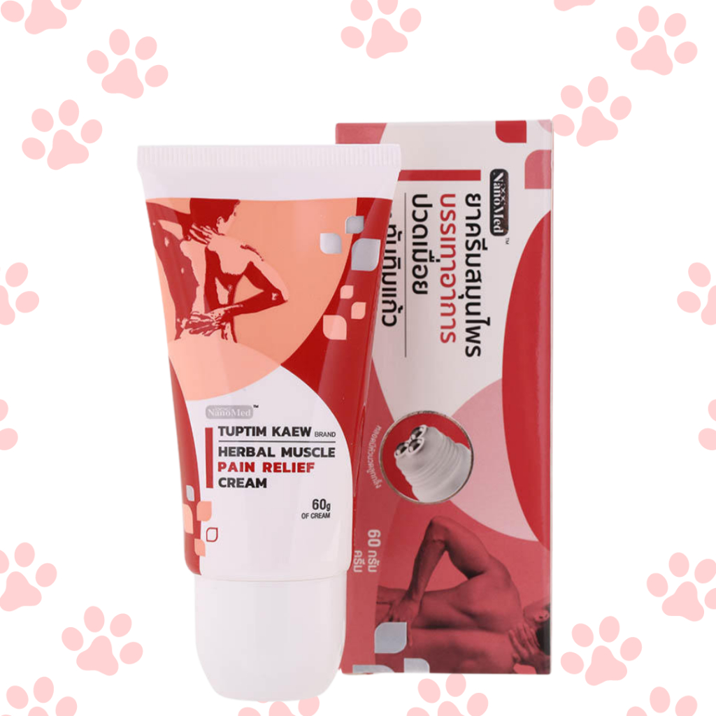 TUPTIM KAEW Herbal Muscle Pain Relief Cream ทับทิมแก้ว 60G. ครีมนวดสมุนไพร ลูกกลิ้งแก้ปวดเมื่อย11826