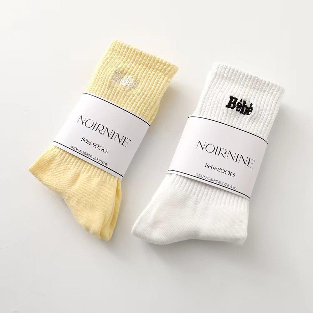 Pre10-15วัน Saleถุงเท้าข้อยาว เกาหลีNoirnine
