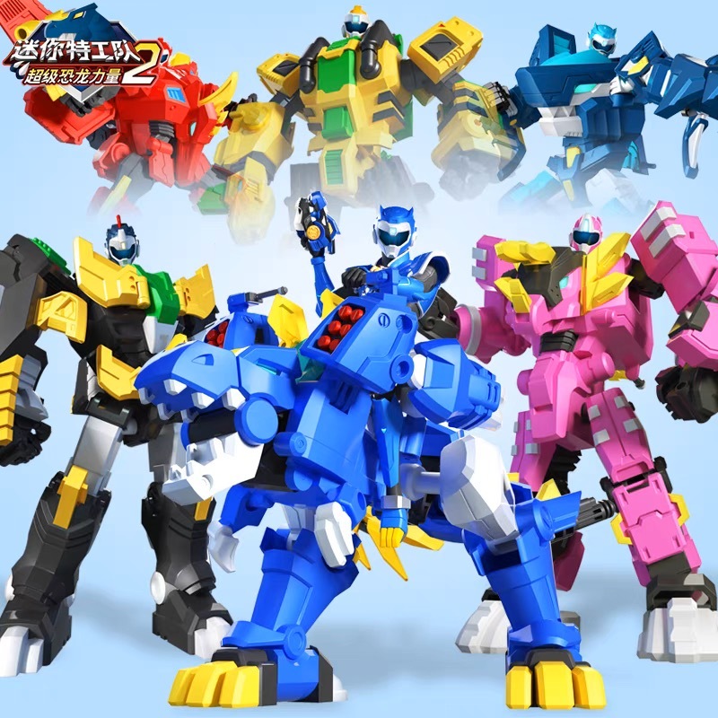 Mini Force 2 ซุปเปอร์ไดโนพาวเวอร์ หุ่นยนต์แปลงร่างของเล่นจำลองไดโนเสาร์ชุด Deformation Action Figure