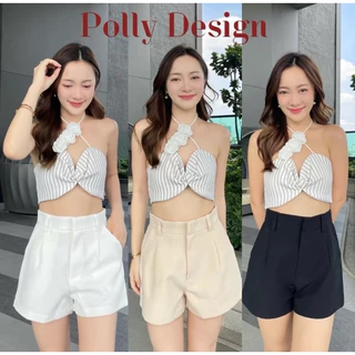 M88 กางเกงขาสั้นผู้หญิง เอวสูงทรงบอย ผ้าไมโคร Pollydesign