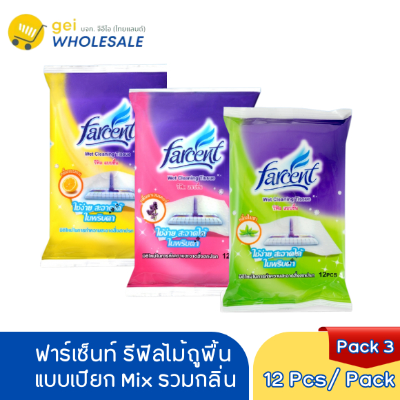 Farcent Wet Cleaning Tissue 3 Packs - แพ็ค 3 ชิ้น ทิชชู่เปียกทำความสะอาดพื้น รวมกลิ่นได้ (W706)