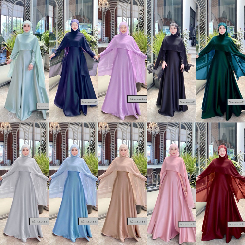 รุ่นทิชาบาน ชุดเดรสอิสลาม ชุดเดรสมุสลิม ไม่รวมฮิญาบเข้าชุด แบรนด์November19