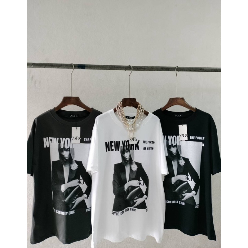 SIS.ON | พร้อมส่ง Oversize เสื้อยืดโอเวอร์ไซส์ No.23 ผู้หญิงนิวยอร์ก