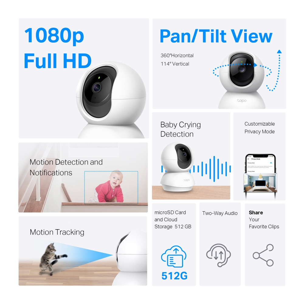 ⭐ส่งด่วน กทม .กล้องวงจรปิดไร้สาย TP-LINK (Tapo C200C) 2MP/1080p