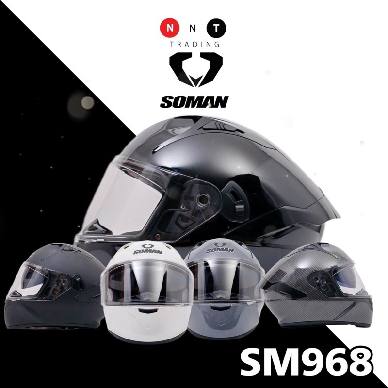 หมวกกันน๊อคSoman รุ่นSM968 มีแว่นในตัว รองรับBluetooth มี5สี