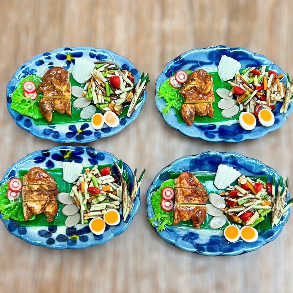 ส้มตำไก่ย่าง งานดินปั้นจิ๋ว #ของจิ๋ว #miniature