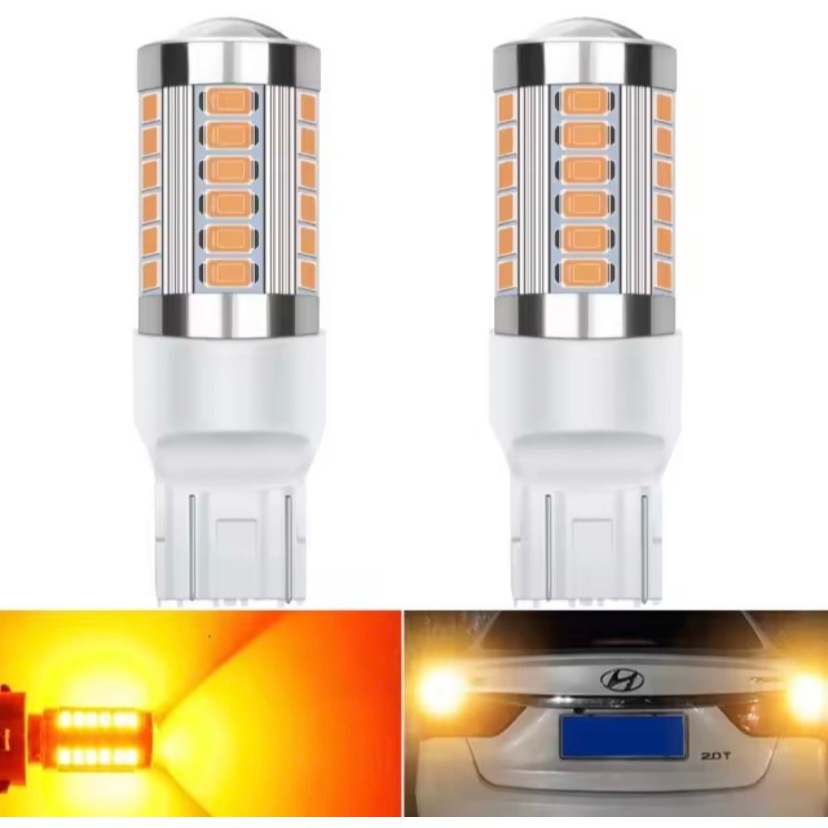 หลอดไฟ LED T20 33SMD ไฟเลี้ยว ไฟถอย เลือกสีได้ 1คู่ ส้ม/ขาว/ไอซ์บลู