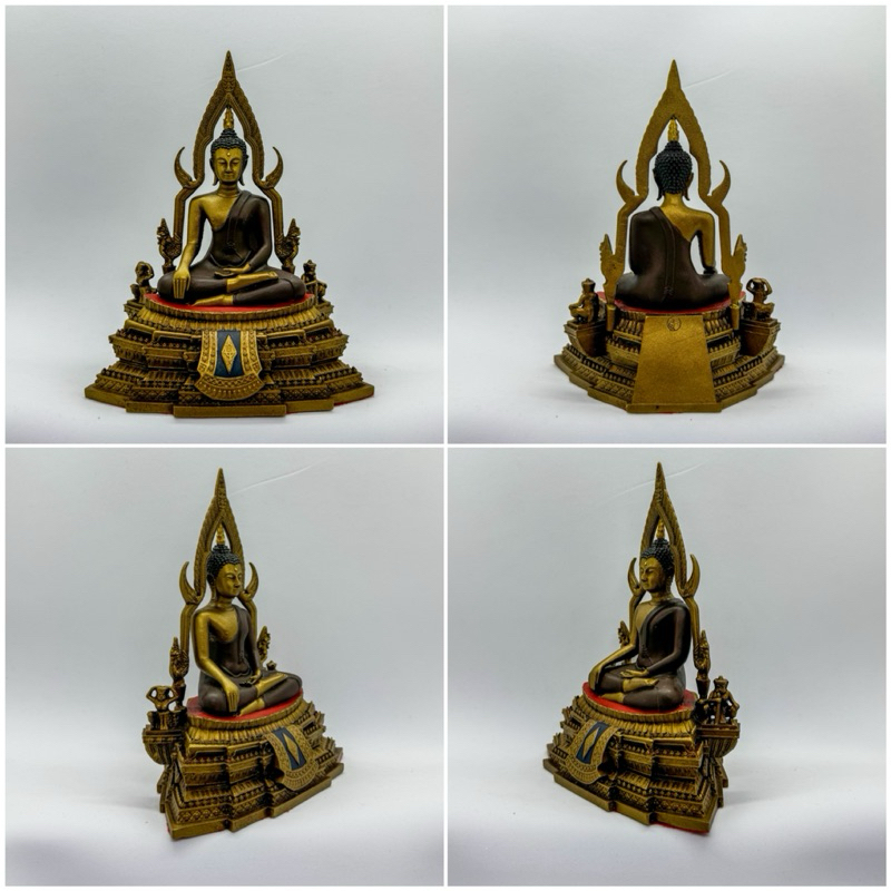พระพุทธชินราช หน้าตัก3นิ้ว จำลองงานสีทองเหลืองเก่าโบราณ รูปที่ 4