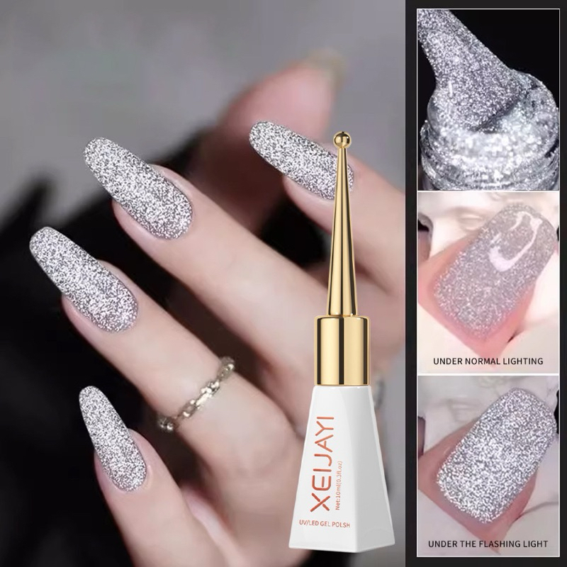 สีเจลแฟลชสีเงินขนาด15ml สินค้าพร้อมส่งจากไทย