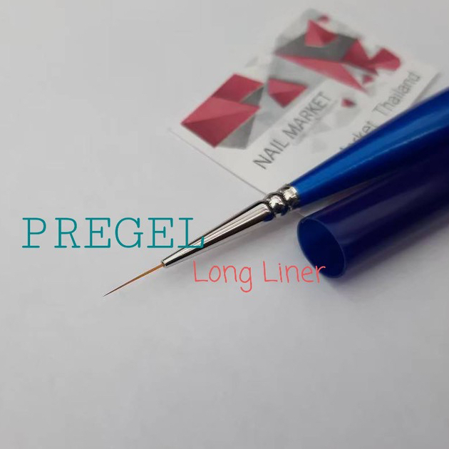พู่กันเพ้นท์เล็บ ลากเส้น ด้ามน้ำเงิน Long Liner nail brush PREGEL ของแท้จากญี่ปุ่น อุปกรณ์ทำเล็บ