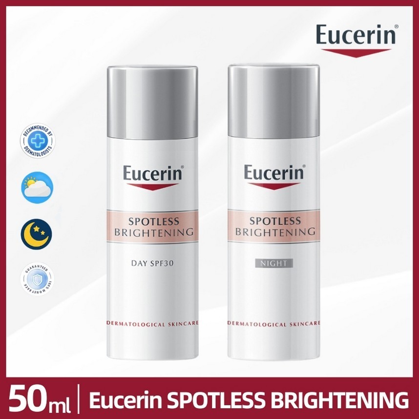Eucerin SPOTLESS BRIGHTENING DAY SPF30/NIGHT 50 ML ยูเซอริน สปอตเลส ไบรท์เทนนิ่ง ไนท์ ฟลูอิด ครีมบำรุงผิวหน้า สูตรกลางคื