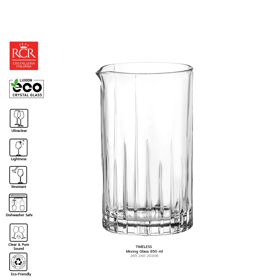 RCR Timeless แก้วน้ำสูงผสมค็อกเทล Mixing Glass