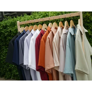 bp เสื้อเชิ้ตแขนสั้น คอปก ผู้ชาย ผ้าไหมอิตาลี สไตล์ KOREA มินิมอล มี 16 สี