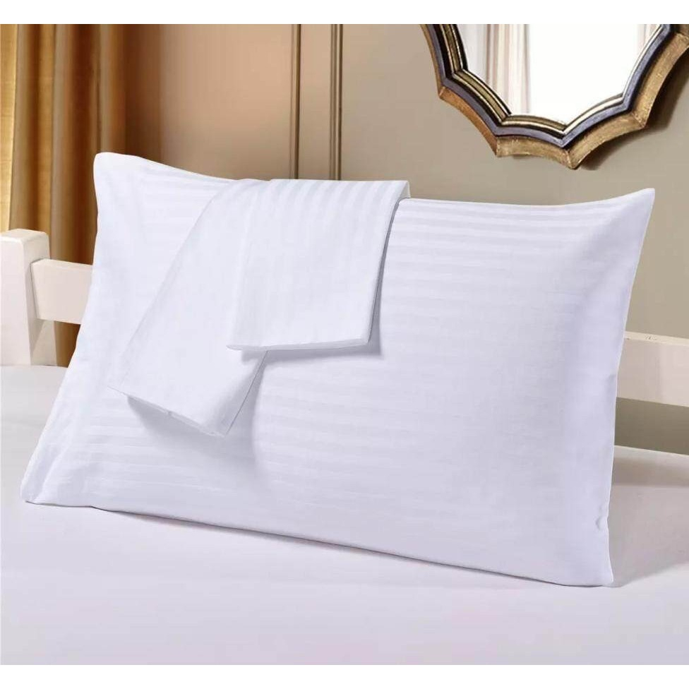 ปลอกหมอน ปลอกหมอนโรงแรม Cotton100% หมอนโรงแรม ปลอกหมอน สีขาวริ้วซาติน