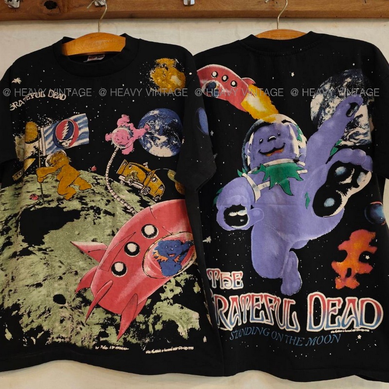 GRATEFUL DEAD OVP OVERPRINT LIQUID BLUE เสื้อวินเทจ เสื้อทัวร์ วงร๊อค หมีอวกาศ heavy vintage shirt