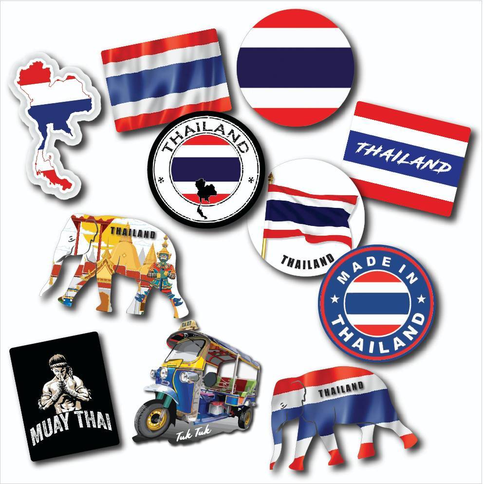 sticker pvc thai flag สติกเกอร์ ช้ธงชาติไทย งานพิมพ์ดีที่สุด OFFSET PRINTING เคลือบ UV กันแดด กันน้ำ