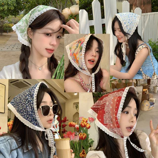 ผ้าโพกผมลูกไม้ ผ้าโพกศรีษะ ผ้าพันคอ
