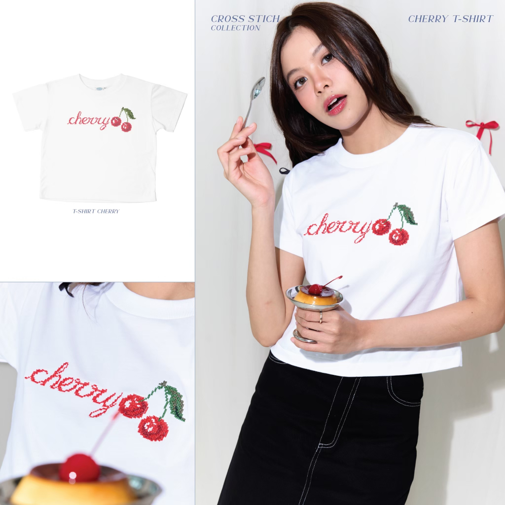 T-shirt Cherry (790.-)🍒 งานปัก
