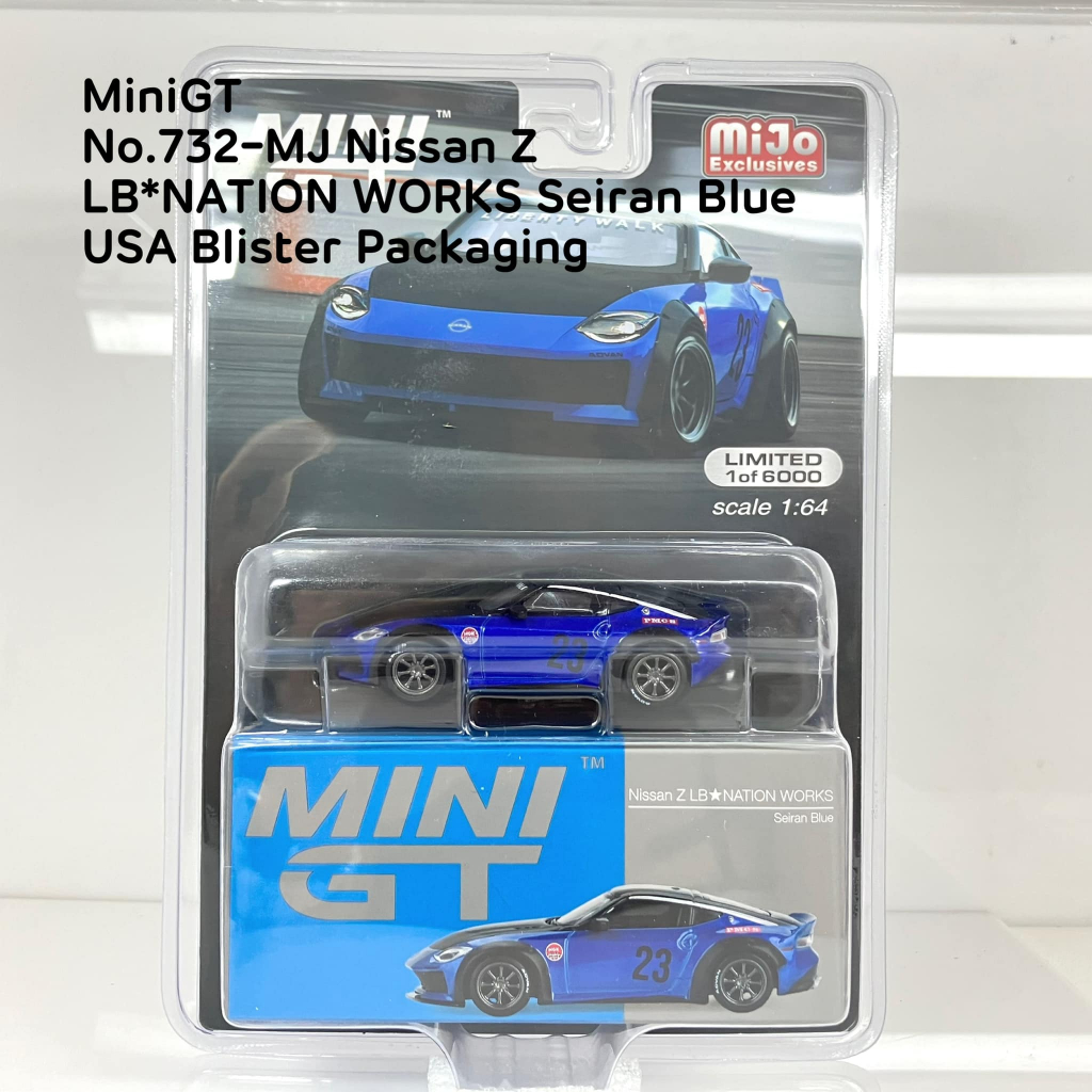 Mini GT No.732-MJ Nissan Z LBNATION WORKS Seiran Blue/ USA Blister Packaging