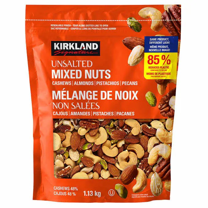 Kirkland Signature Extra Fancy Unsalted Mixed Nuts เคริกแลนด์ มิกซ์ นัท ถั่วผสม ไม่ใส่เกลือ 1.13kg.