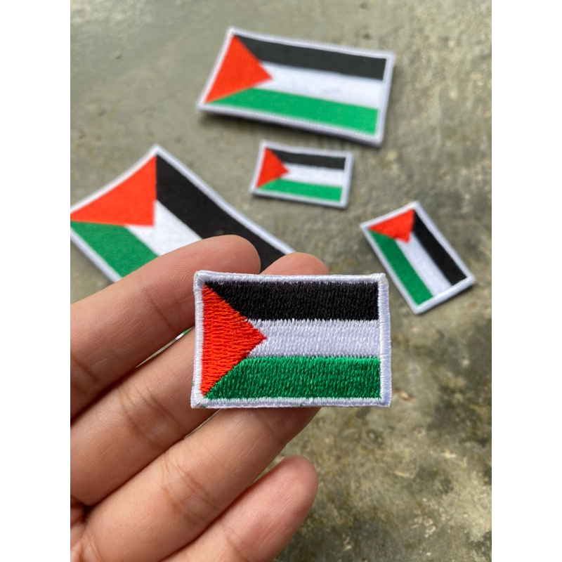 ธงปาเลสไตน์  งานปัก อาร์ม Palestine Flag (พร้อมส่งเป็นจำนวนมาก)