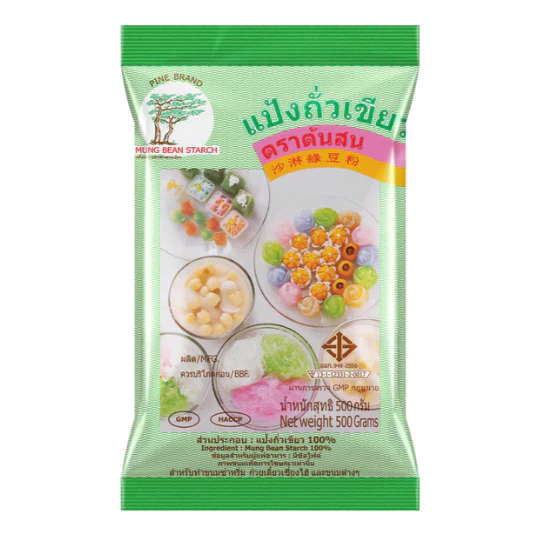 แป้งถั่วเขียว แป้งสลิ่ม ตราต้นสน 500 ก.