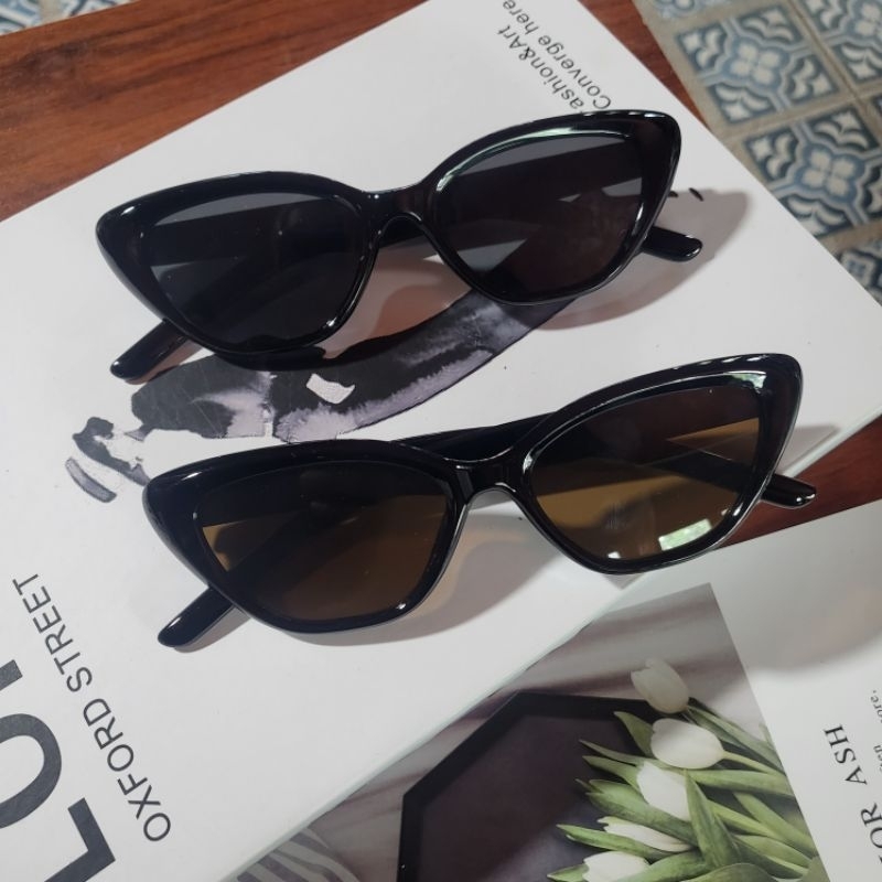 🔥พร้อมส่ง🔥 แว่นตาแฟชั่น แว่นตากันแดด ||18168|| ทรงแคทอาย [[ร้านไทย🇹🇭จัดส่งจากกรุงเทพ]]
