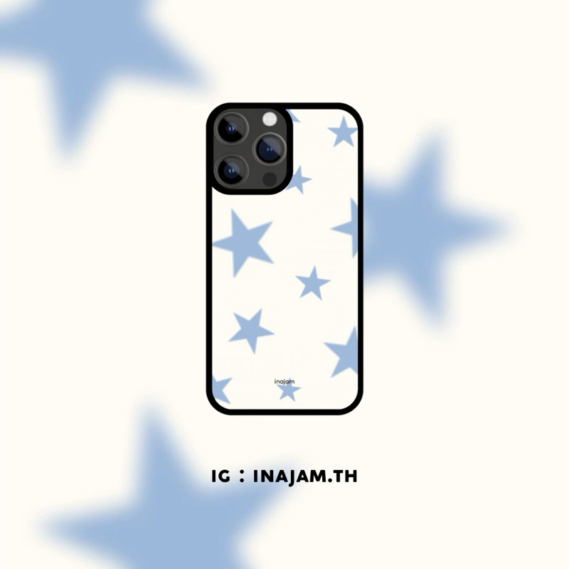 เคสไอโฟนแบรนด์ Inajam Collection Indigo Stars (ดาวสีฟ้าอมม่วง)