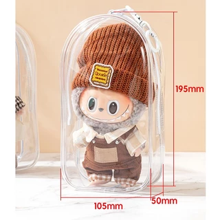 V1 V2 ถุงใส่ลาบูบูั กระเป๋าใส่ลาบูบู้ กระเป๋าตุ๊กตาไวนิล พวงกุญแจ PVC แบบใส หนา กันฝุ่น มาการอง(ไม่รวมตุ๊กตา)