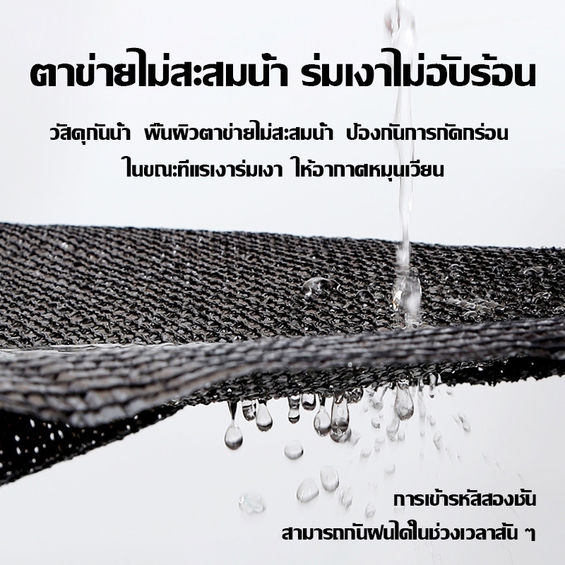 สแลนกันแดด (หน้ากว้าง2เมตร) กรองแสง70% 90% [สีดำ] ที่กรองแสง ที่กันแดด กันสาดผ้าสแลน - รูปที่ 2