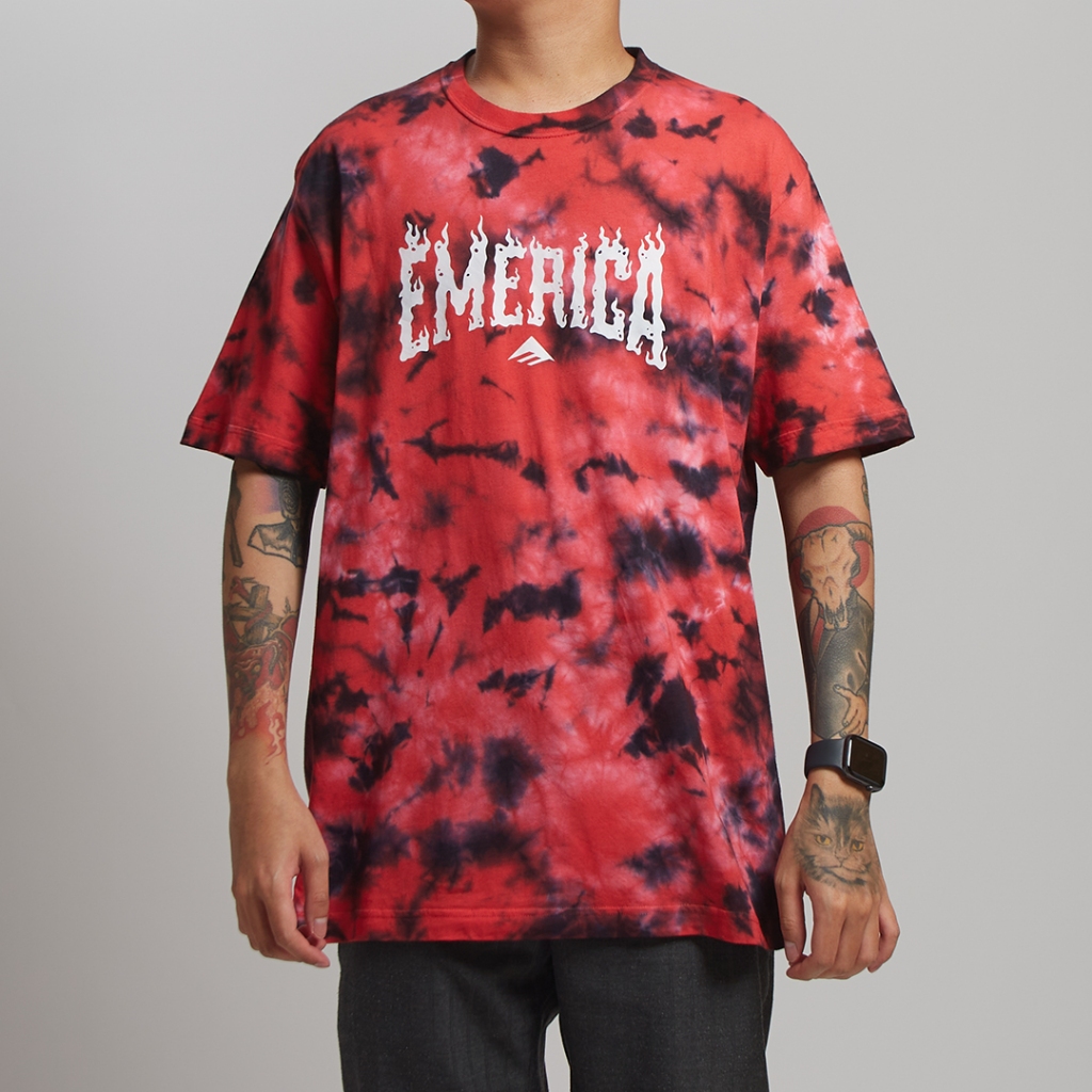 EMERICA เสื้อยืด GAS CAN FLAME TIE DYE LOGO