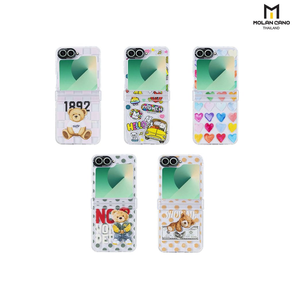 MOLAN CANO Crystal Clear รุ่น Z Flip 6 Printing Case เคสซัมซุง เคส กันรอย ใส กันกระแทก