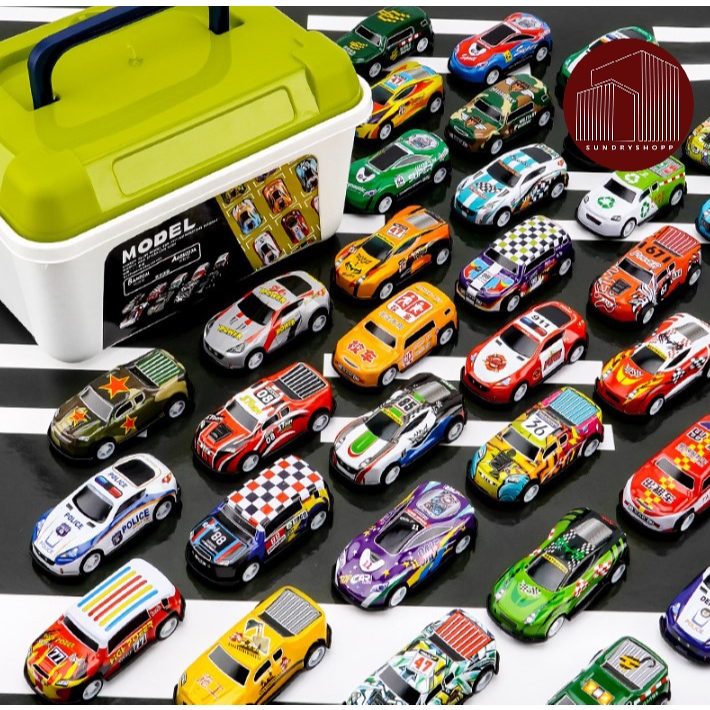 ชุดโมเดลรถ รถยนต์ ขนาดเล็ก บิ๊กฟุต เครื่องบิน ของเล่น แบบไขลาน 30 ชิ้น คละแบบ