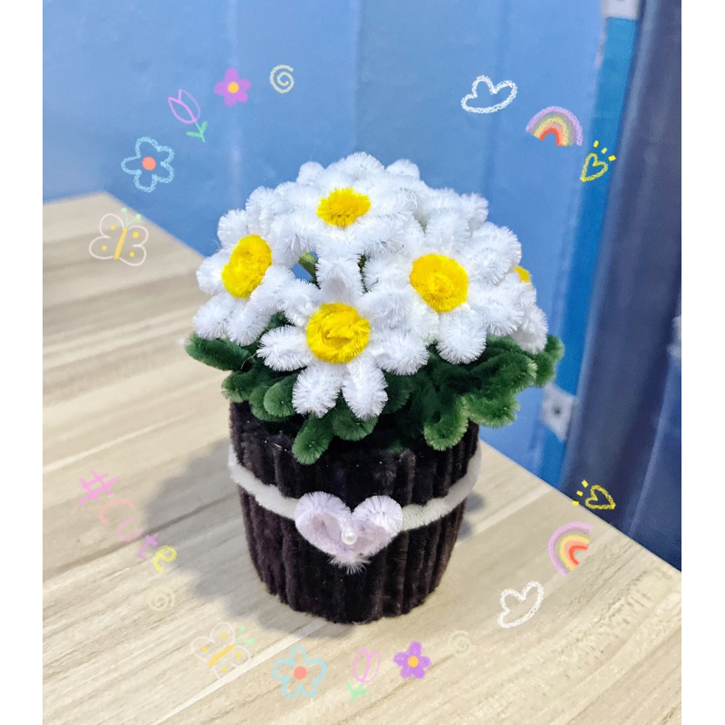 ดอกเดซี่ ลวดกำมะหยี่diy