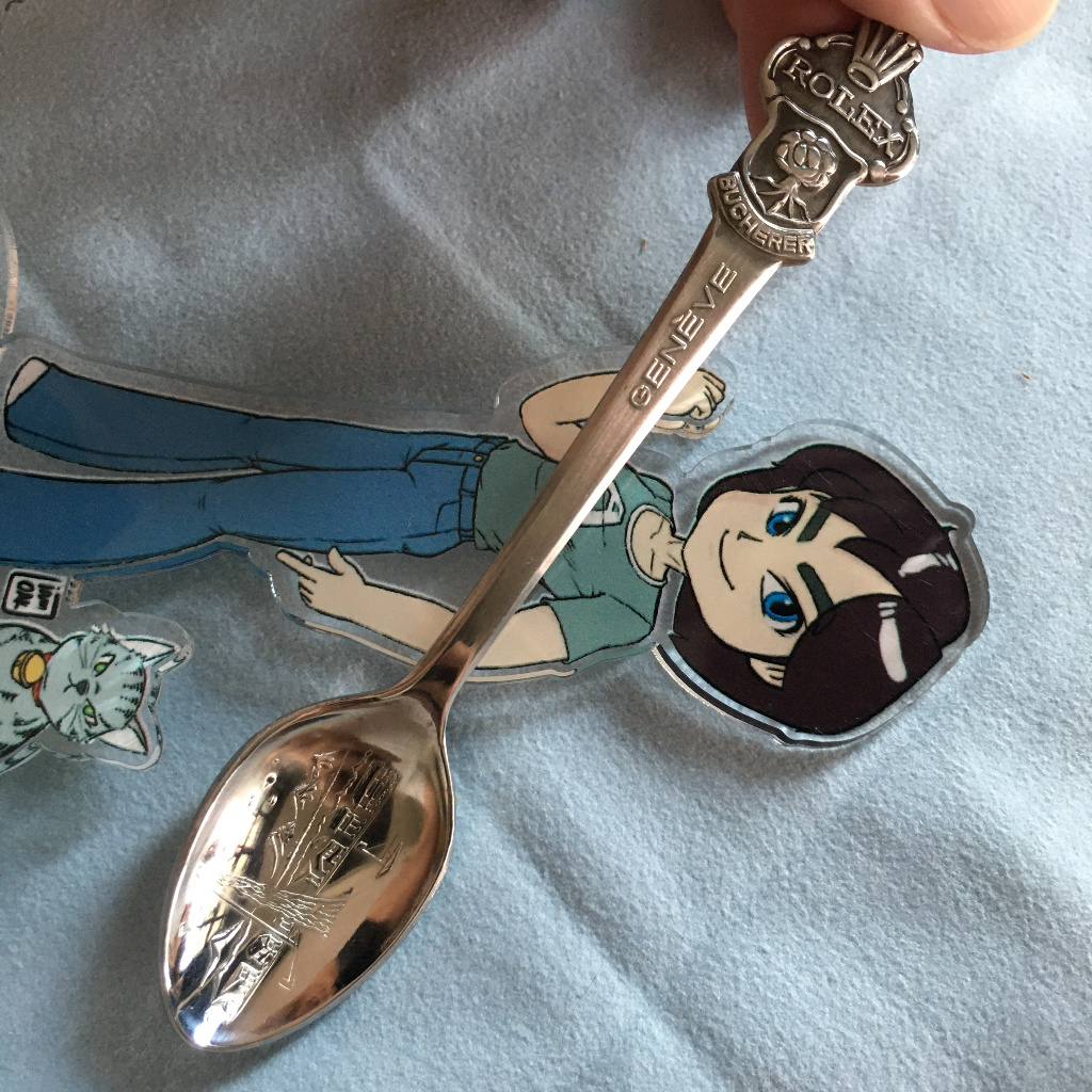 (มือสอง) ช้อนเงิน ช้อนกาแฟ ช้อน Rolex Bucherer Geneve Switzerland (งานสะสม) ของแท้