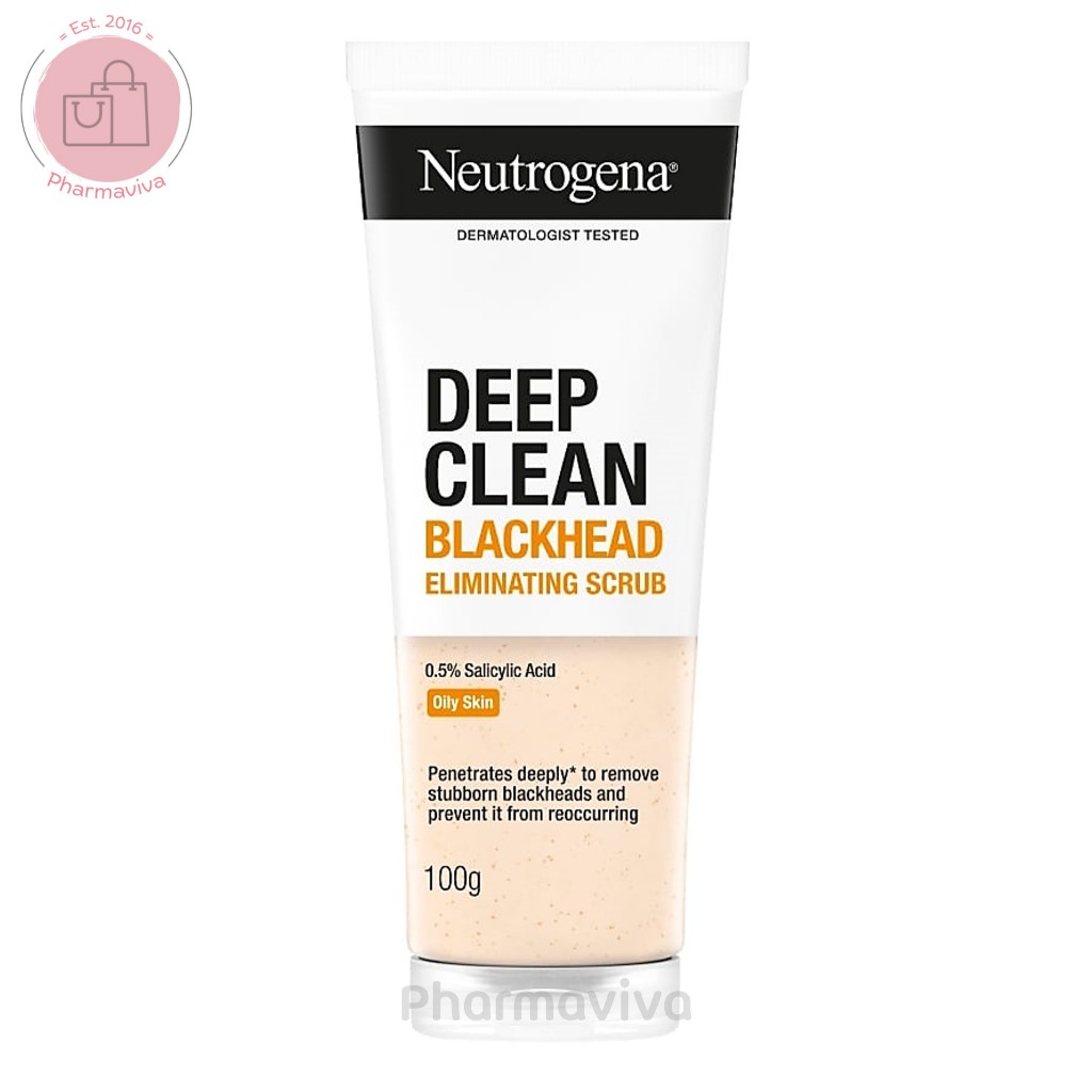 Neutrogena Deep Clean Blackhead Eliminating Scrub 100 g นูโทรจีนา ดีพ คลีน แบล็คเฮด อีลิมิเนทติ้ง สค