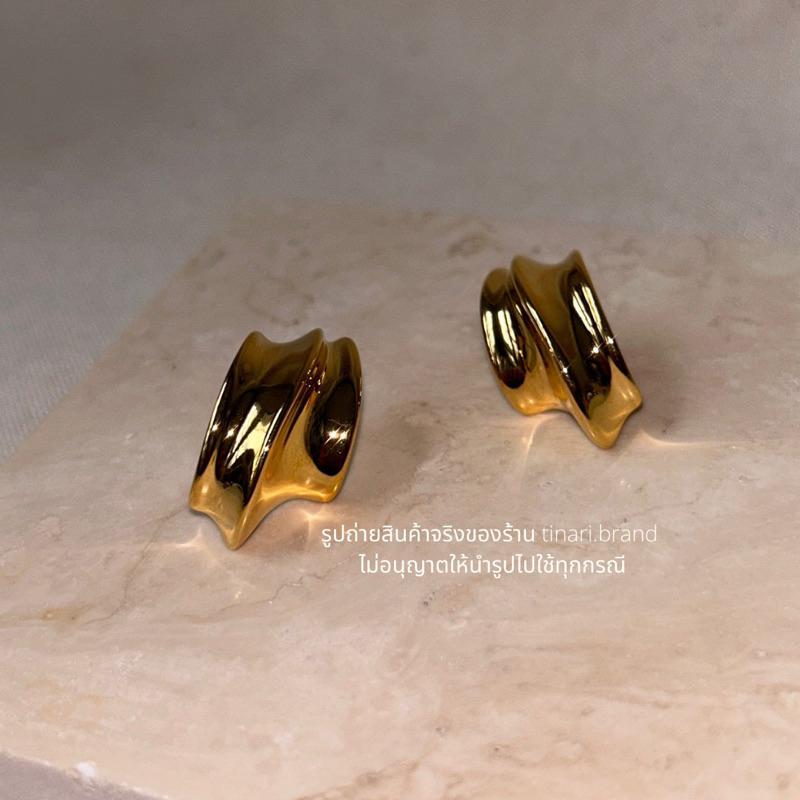 FAV TINARI 153 gold earrings ต่างหู
