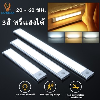 ✨3สี หรี่แสงได้✨ไฟเซนเซอร์ Motion Sensor โคมไฟ usb ไฟอัจฉริยะ LED สวิตช์อัตโนมัติ กลางคืนเซนเซอร์ ไฟหัวเตียง ไฟตู้โชว์