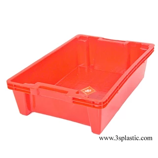 แพ็ค 15-20 ใบ ลังพลาสติก ขนาด 36.0 x 53.5 x 14 cm. เกรด A HDPE เบอร์ 419