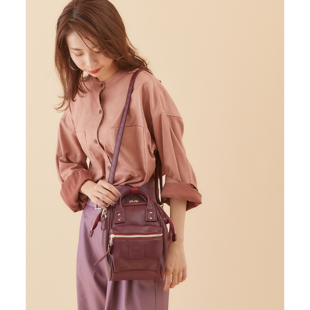 กระเป๋า Anello mini Lotte PU กระเป๋าหนังกระเป๋าสะพายสตรีขนาดเล็ก Crossbody กระเป๋าถือช้อปปิ้ง