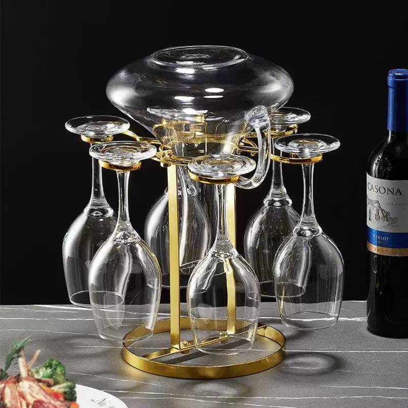 แขวนแก้วไวน์ 2IN1 สไตล์ย้อนยุค วัสดุเหล็ก Creative wine glass holder