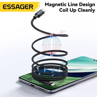 Essager สายข้อมูลแม่เหล็ก Type-C เป็น Type-C 60W/100W ชาร์จเร็ว