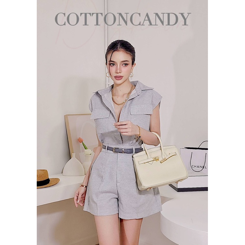 [เหลือ 385.- เก็บโค้ด “ร้านโค้ดคุ้ม 30%”] MOLLY SET : ชุดเซ็ทผ้าฝ้ายลินิน สีเทาสวยละมุนมาก (แถมฟรีเข็มขัด)
