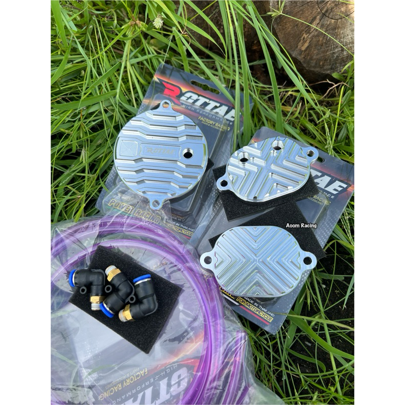 ชุดฝาครอบวาล์วWAVE-125 สีเงินCNC ROTTAE  (ฝาสูบ 4 วาล์ว)