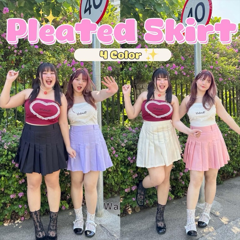 (Shopee video ลด50%) กระโปรงทวิตสาวอวบอ้วนน่ารักมากๆ ใส่สบาย มีกางเกงซับใน