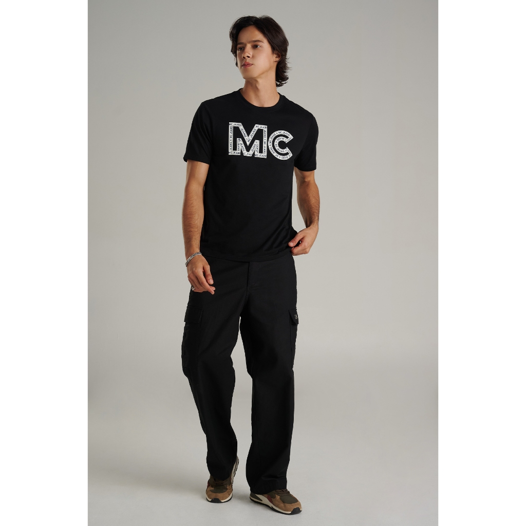 Mc jeans เสื้อยืดแขนสั้นผู้ชาย คอกลม สีดำ MTSZC53