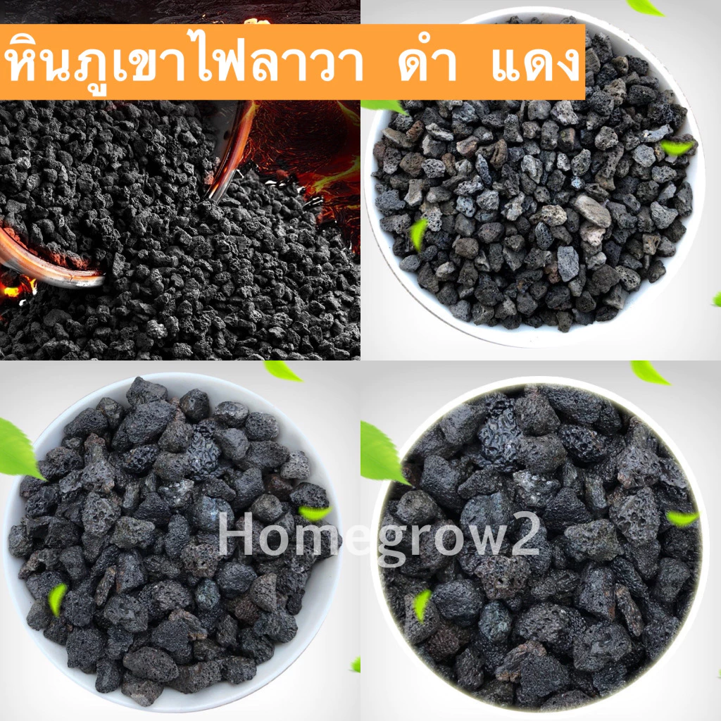 หินภูเขาไฟลาวา หินลาวาดำ โปร หินลาวาแดง (Lava Stone) | ผสมดินปลูก โรยหน้ากระถาง ใส่บ่อปลา