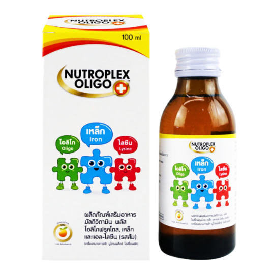 Nutroplex Oligo Plus วิตามินเสริมอาหาร สำหรับเด็ก รสส้ม 60 / 100 ml